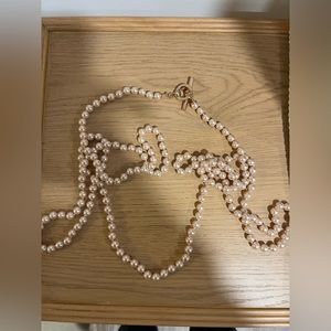 Henri Bendel Wrappable (extra long) Rose Gold Pearl Necklace-Open to offers!
